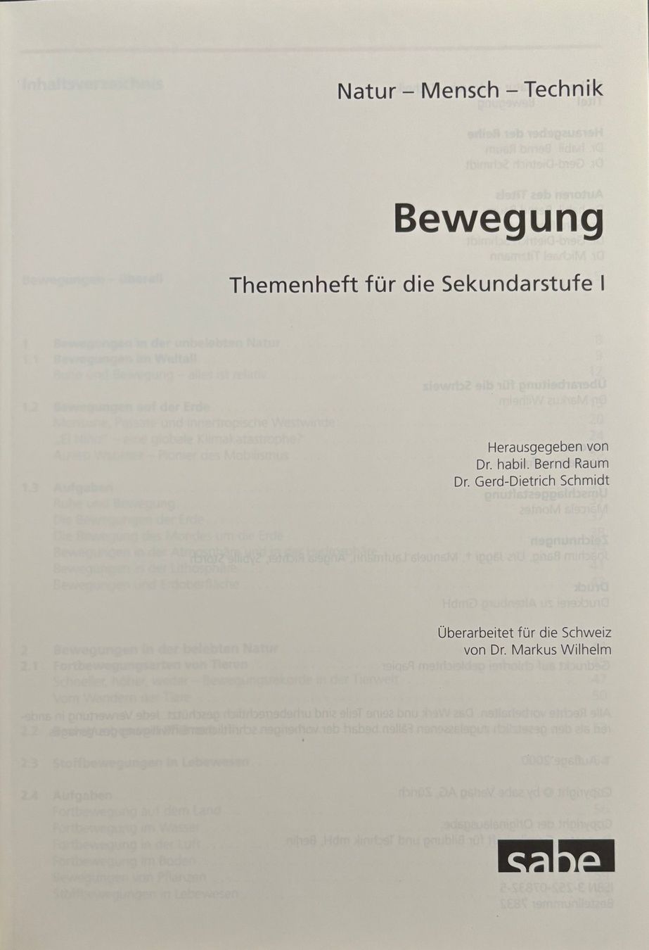 Libri: Natur-Mensch-Technik - Bewegung – Nuovo (secondo la descrizione) da Sarnen venduto da Livres 1