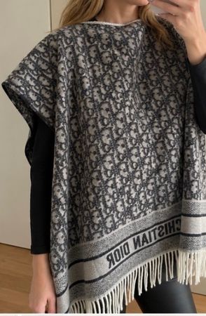 Poncho Cristian Dior Damen dunkelblau/grau/schwarz/weiss