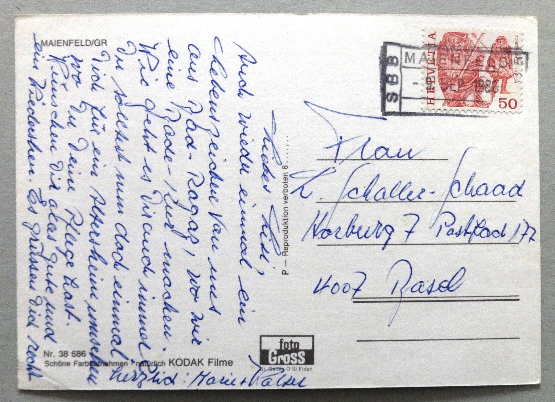 Cartes postales: Maienfeld / GR – D'occasion à Fétigny par Billy2miny 1