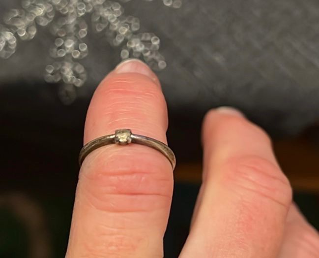 Anelli: Vintage Silber Ring mit Zirkonia Stein – Usato da Basel venduto da Tierschutz-Flohmi 4