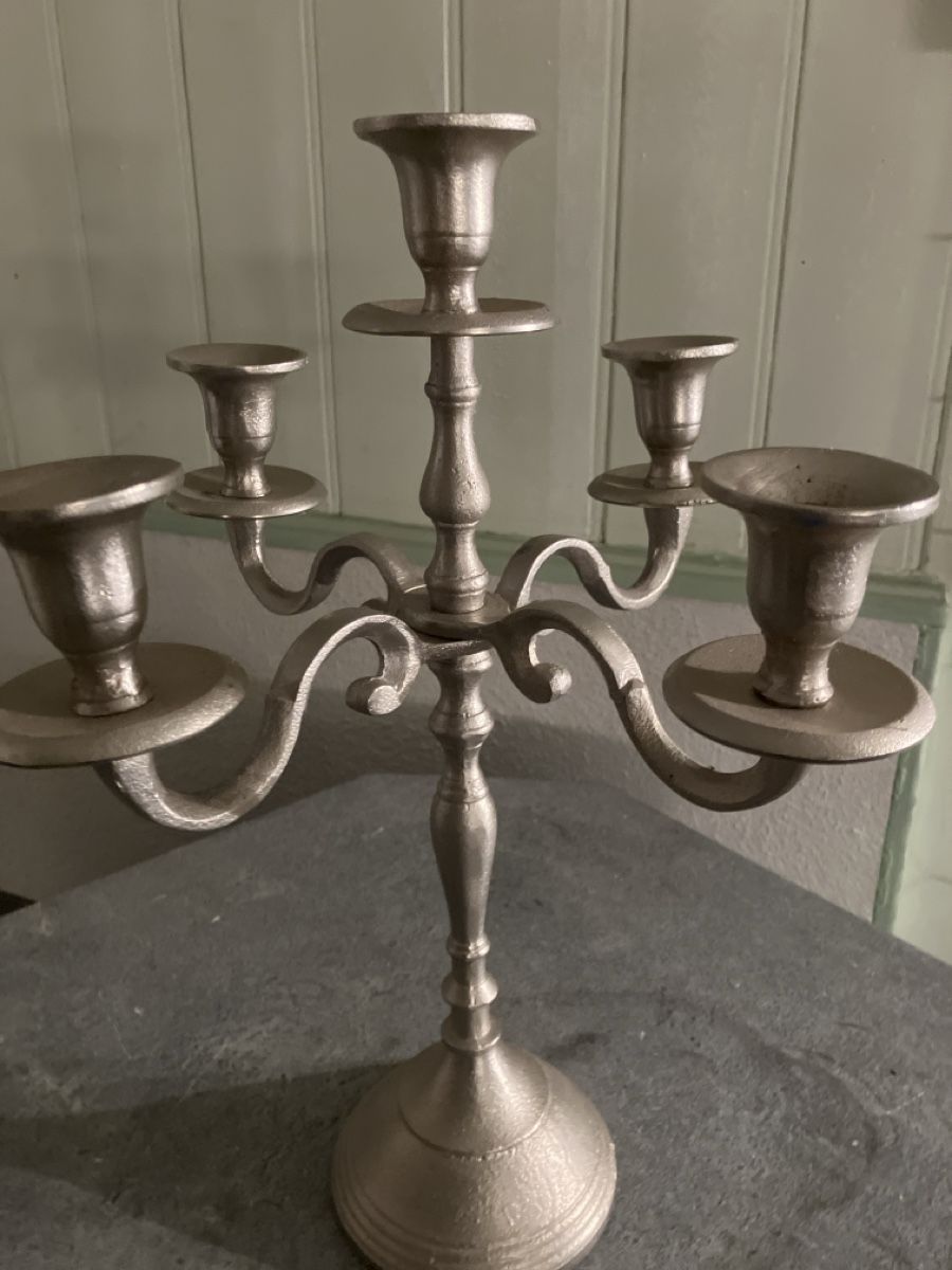 Globus Portacandele: Kerzenständer 5-armig, Silber, 1 oder 2 Stück,  Vintage Look – Usato da Oberrüti venduto da Jomaru 2