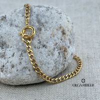 Silberkette gelbvergoldet 4mm breit 45 cm