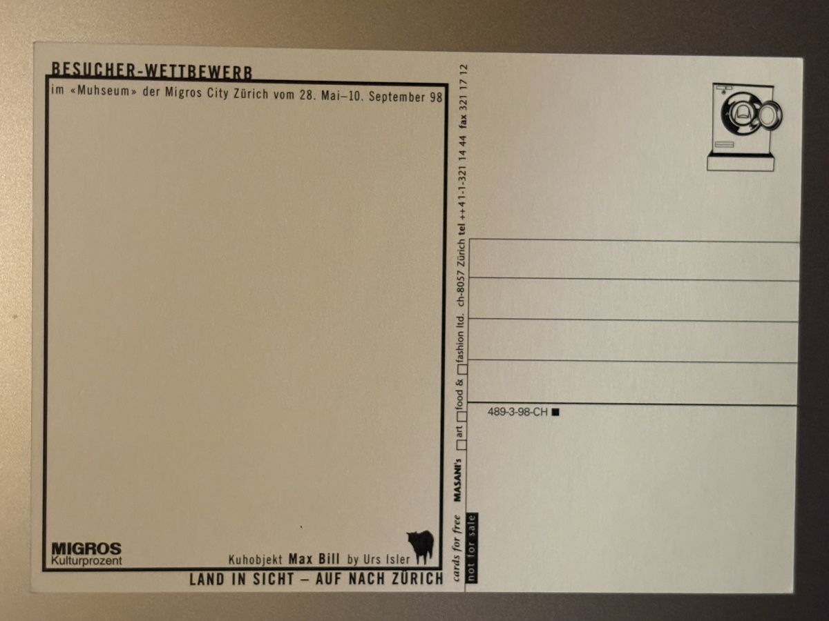 Ansichtskarten: AK von Kühe Kunst Projekt / Max Bill – Neu (gemäss Beschreibung) aus Rümlang von resale35 1