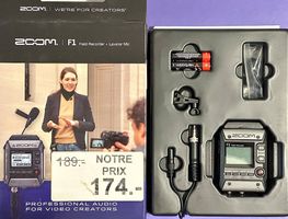 Zoom F1 + micro cravate + micro canon + monture antichoc