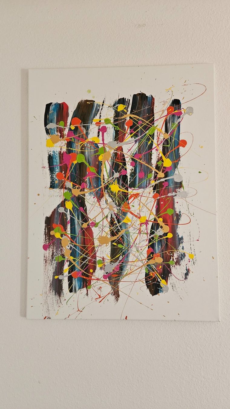 Gemälde: Tableau abstrait multicolore, œuvre unique d'été! – Neu (gemäss Beschreibung) aus Le Locle von fab_c9hh