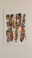 Tableau abstrait multicolore, œuvre unique d'été!