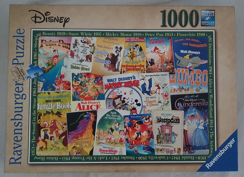 Ravensburger Puzzle "Disney Vintage Poster" 1000 Teile (Gebraucht) in ...
