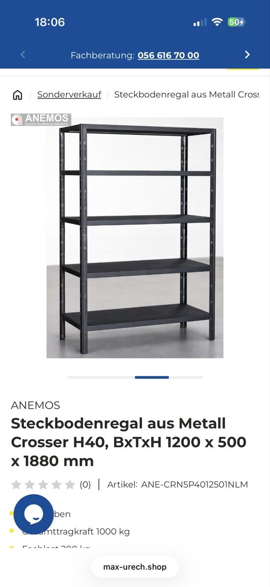 Scaffali: Schwerlastregal schwarz – Nuovo e nell'imballaggio originale da Zürich venduto da NTsells