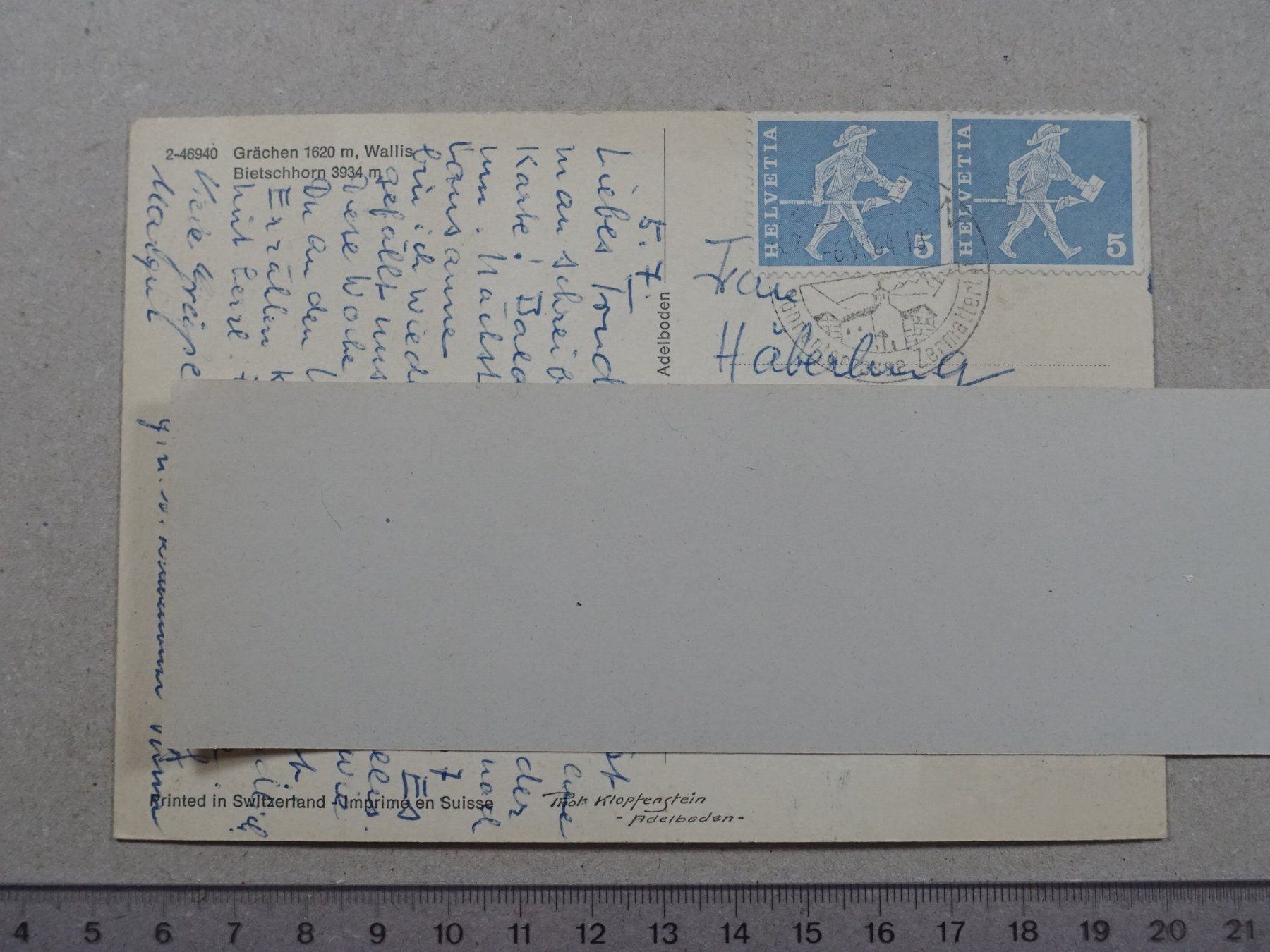 Cartoline postali: Grächen, 1964 – Usato da Lenzburg venduto da fh1 1