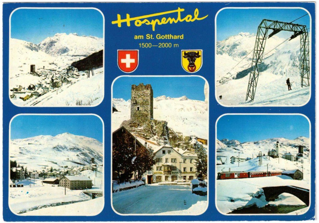 Cartes postales: Hospental - 5 Bild AK – D'occasion à Binningen par Mountainrider