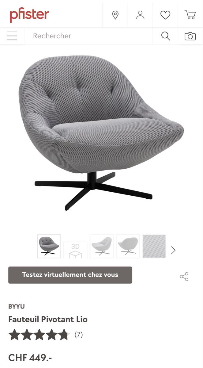 Pfister Fauteuils: Fauteuil pivotant  – Neuf avec emballage d'origine à Estavayer-le-Lac par tob_q2rt