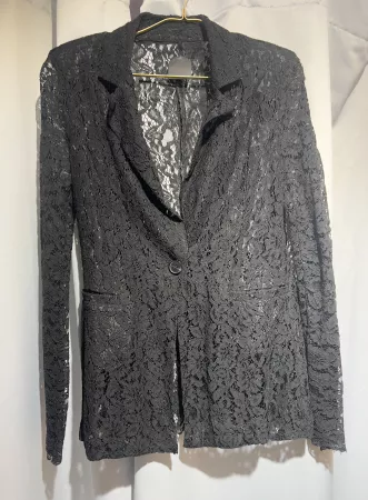 Damen Blazer schwarz aus Spitze