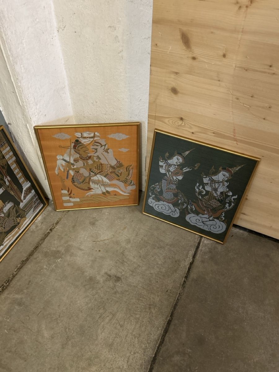 Dipinti: Asiatika, 4er-Serie, Stoff – Usato da Zürich venduto da BashasBrockenhaus 1