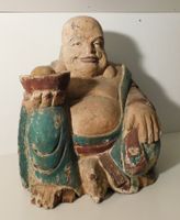 Sammler Objekt Kunst - grosser alter Holz Buddah Sammelstück