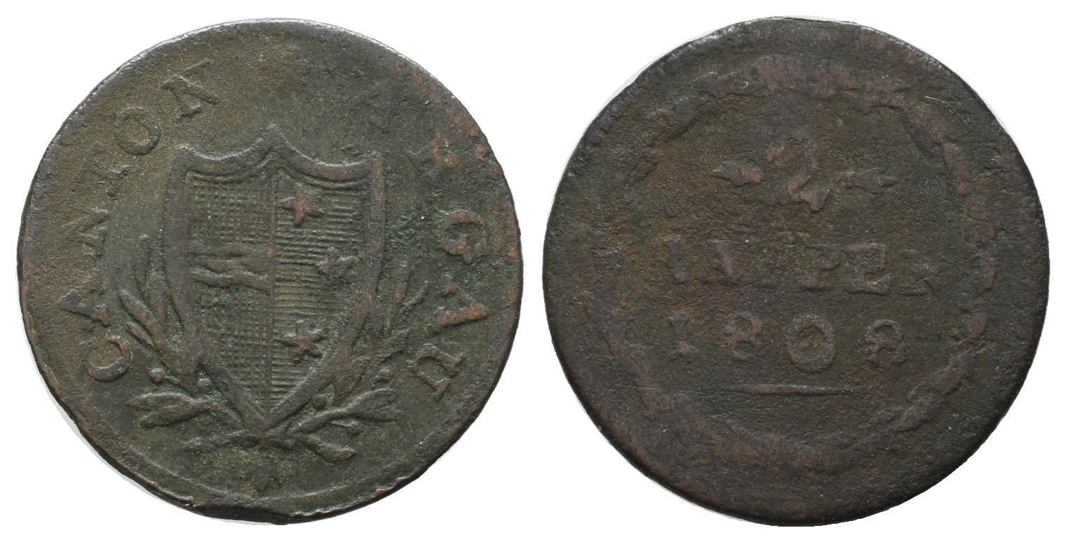 Tutti le monete: Aargau 2 Rappen 1808  /2224 – Usato da Trimbach venduto da Solothurn1