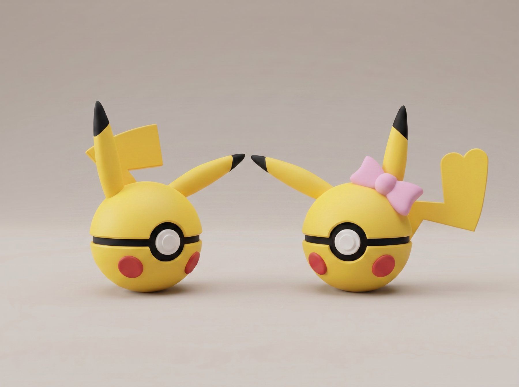 Figuren: Pokeball Pikachu + Pikachu Female - 3D Printed – Neu (gemäss Beschreibung) aus Ligornetto von Nero_Forma_3D