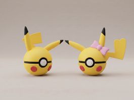 Pokeball Pikachu + Pikachu Female - 3D Printed