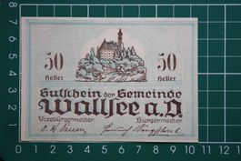 currency voucher austria wallsee 50 heller 1920