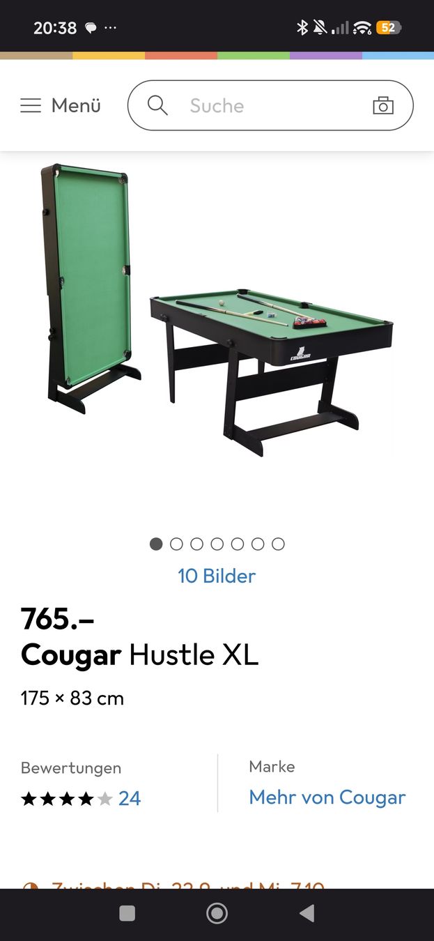 Cougar Tavoli da biliardo: Cougar Hustle XL Billardtisch – Usato da Ebikon venduto da kiralena 4