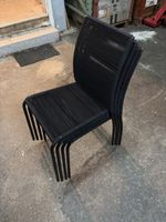 Stapelstühle schwarz mit elastisch Schnurbespannung 4er Set
