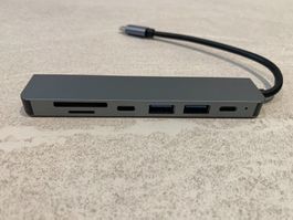 Adapter 7 in 1 USB-C auf Micro SD, HDMI, USB A, USB C