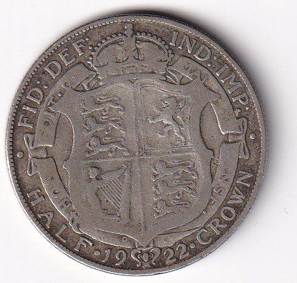 Alle Münzen: Grossbritanien half crown 1922 – Gebraucht aus Neuchâtel von karlpierrino