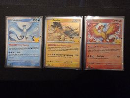 Promo Pokemon Karten Articuno Zapdos Moltres Celebrations EN