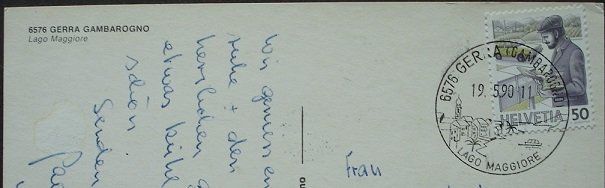 Cartoline postali: 4-Bild-AK GERRA GAMBAROGNO Auto, Boot – Usato da Jona venduto da philajona 1