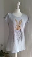 T-shirt vert tilleul SPOT motif lapin, taille M/L, coton