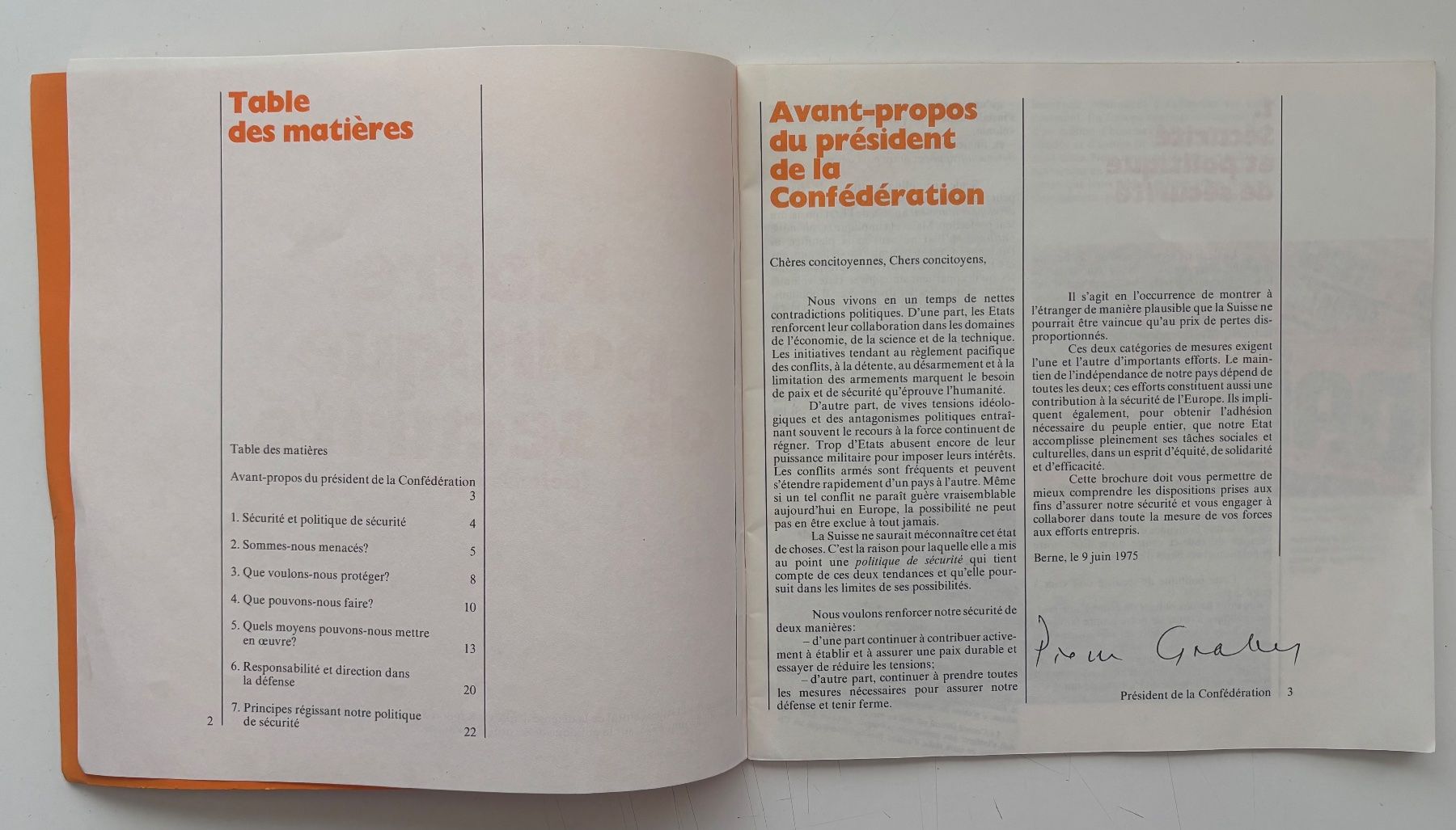 Armée suisse Documents: Brochure "Notre politique de sécurité" 1973 – D'occasion à Neuchâtel par gefdeneuch 3