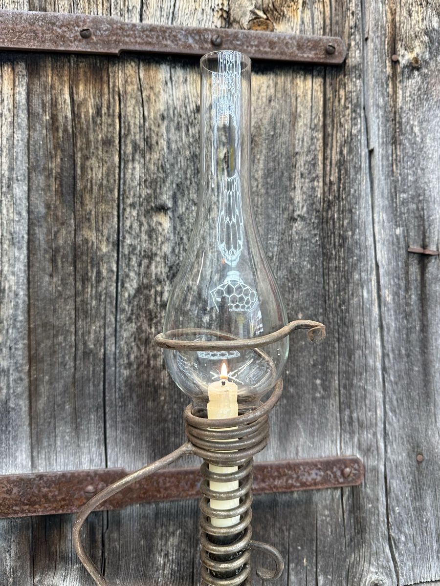 Kerzenständer: Rustikale Kerzenständer Lampe, Vintage, Metall – Gebraucht aus Schwende von weesli 3