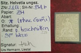 St.1) 21G, Strubel ungebraucht gebrüft Hermann Kt. 350.-