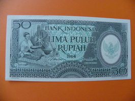 Indonesien 50 Rupiah Banknote, 1964, Unc Zustand, Rarität