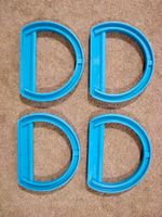 4x Griff Halter Henkel hellblau halbrund Kunststoff D-Ring