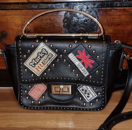 Sac à main noir clouté style rocknroll occasion