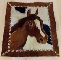 Handgefertigtes Leder-Wandbild Pferd 60 × 50 cm