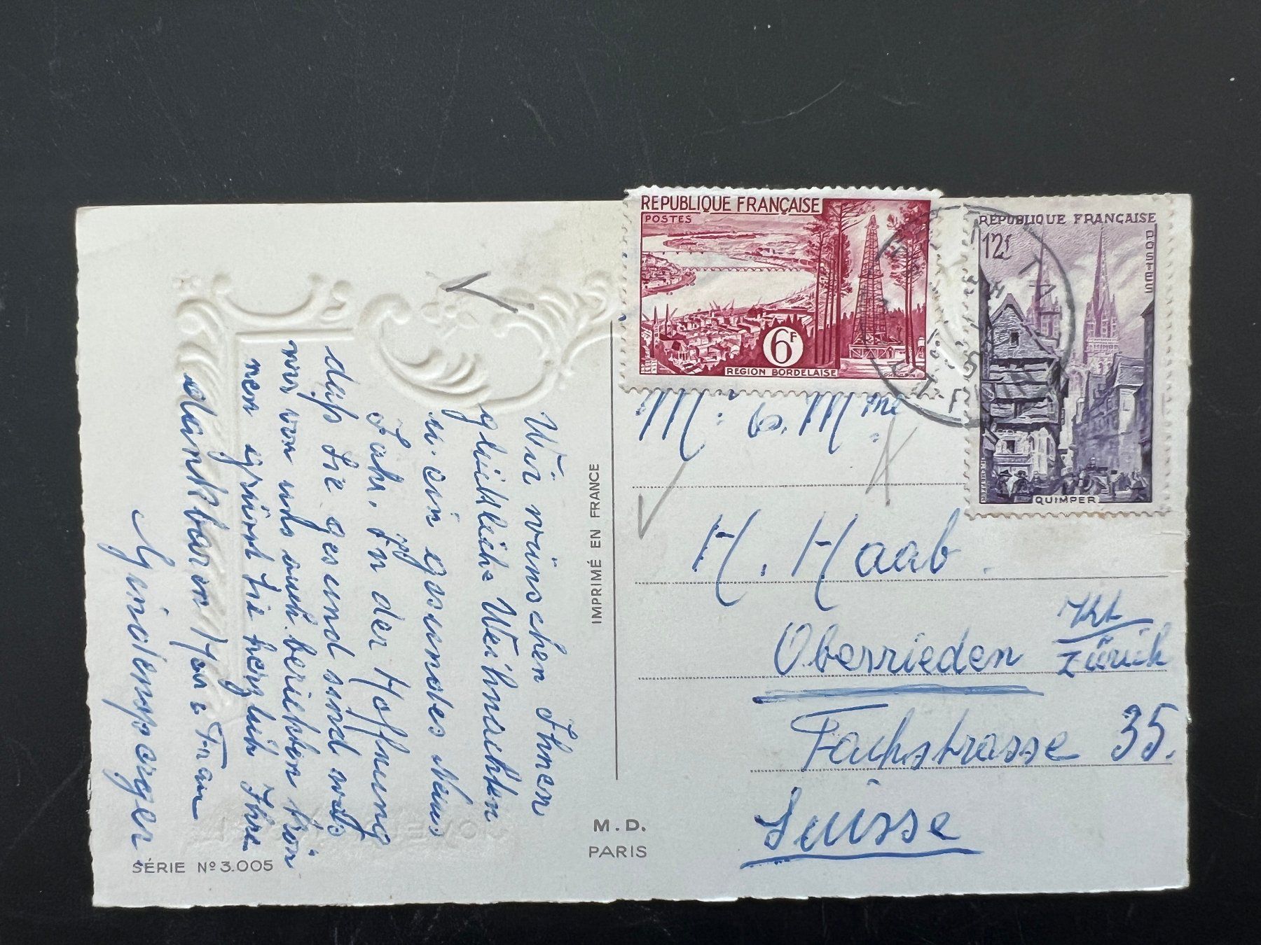 Ansichtskarten: AK  1935 Joyeux Noel      (G535) – Gebraucht aus Hinwil von Sidi4 1