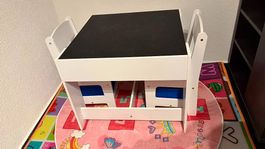 Kindertischset mit Maltischplatte  und Stauraum ( Landi)