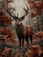 Kreuzstich-Sticken-Geschenk-Handarbeit-Hirsch im Wald30x40cm