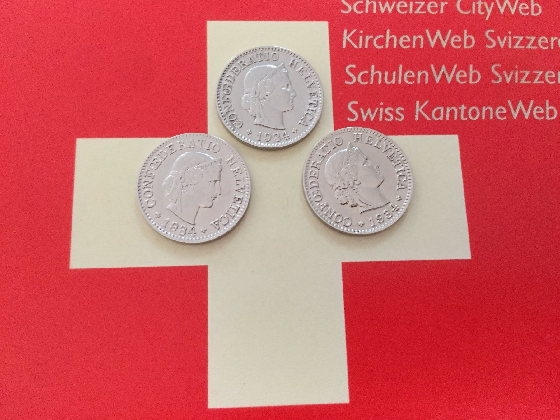 Tutti le monete: 5 Rappen - TRIO 1934 Ni, vz – Usato da Elsau venduto da herbybay 3