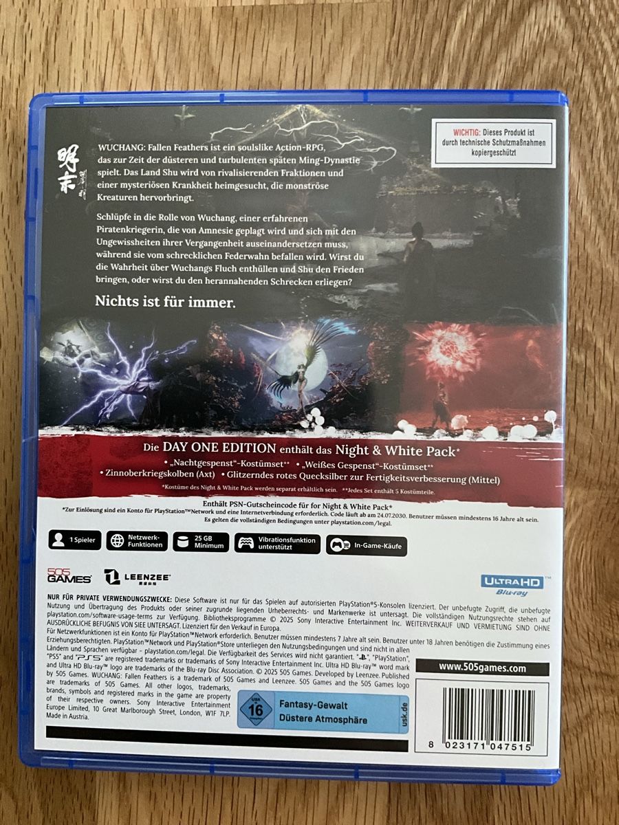 Spiele: Wuchang Fallen Feathers PS5 Day One Edition neu – Gebraucht aus Luzern von Eureedudeheit 1