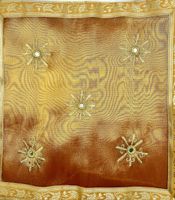 Housse coussin doré broderie 40x40 cm neuf