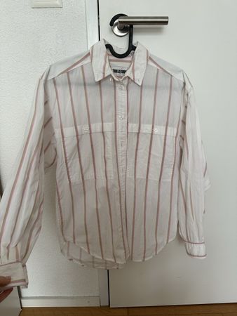 Gestreifte Petite-Bluse, S Grösse, (100 % Baumwolle)