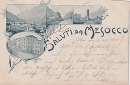 AK Litho Mesocco - Hotel de la Poste 1899