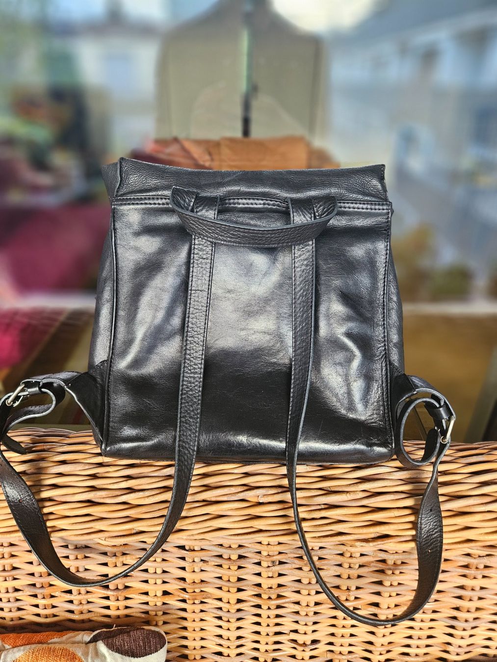 Zaini: Schwarzer PARK Bag Fairtrade Lederrucksack – Usato da Basel venduto da kristaln 2