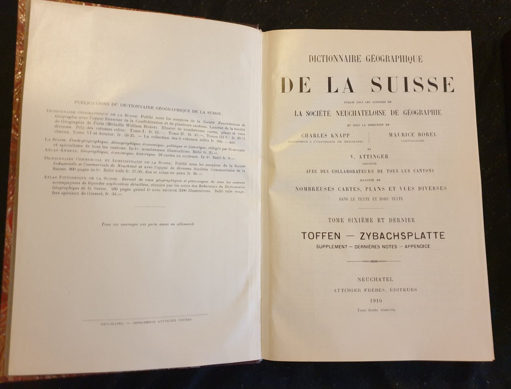 Libri: Dictionnaire géographique de la Suisse – Usato da Confignon venduto da Tibinhosfc 1