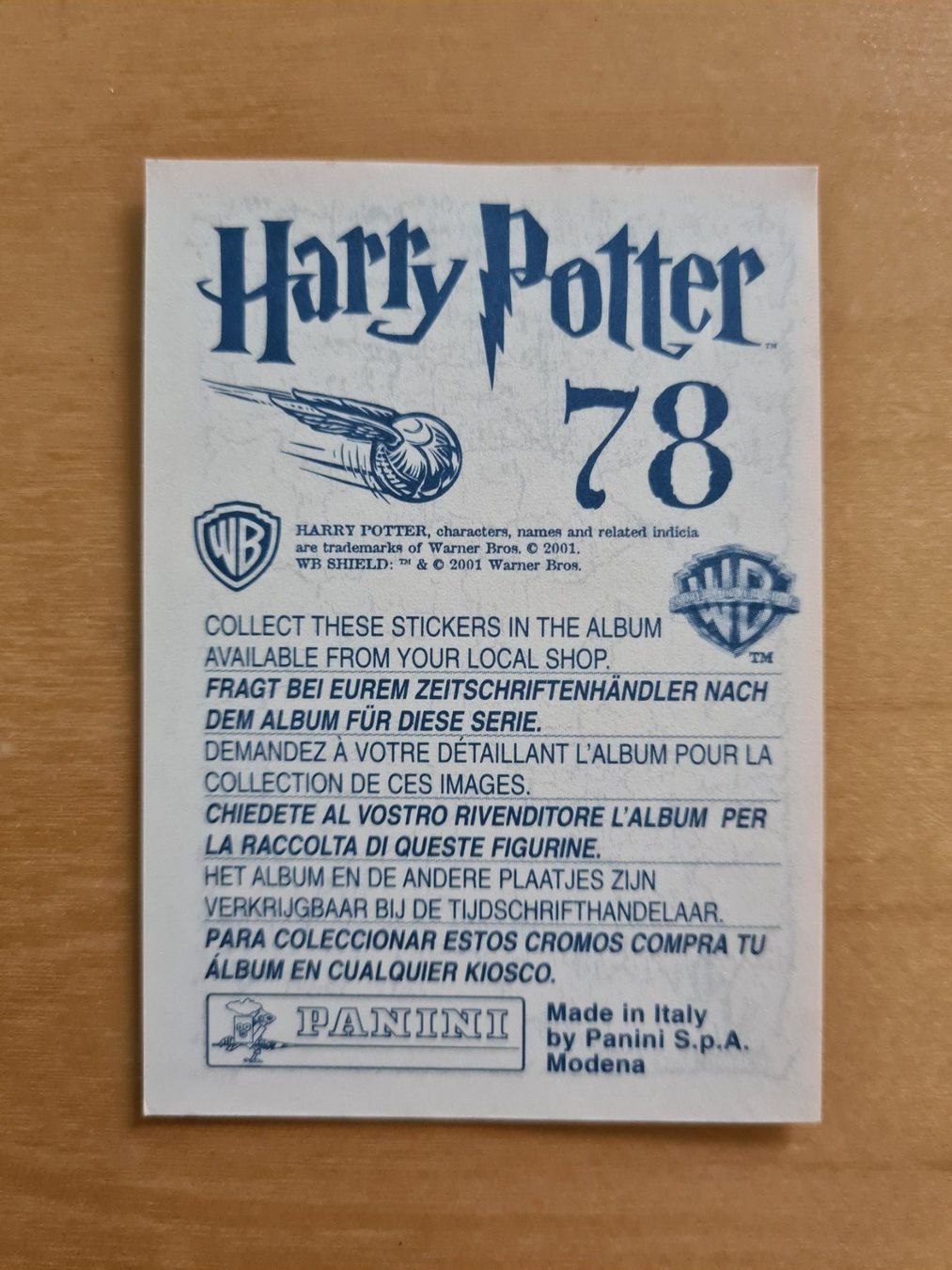 Panini Carte collezionabili: Panini Harry Potter Nr. 78 – Nuovo (secondo la descrizione) da Oberwil BL venduto da Spieltopia 1