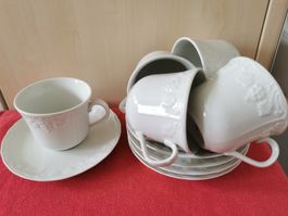 Quadrifogli 5 Teetassen mit Untertellers.