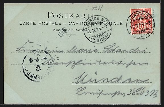Cartoline postali: Mondschein-AK Zürich, Das Schweizerisch – Usato da Berlin venduto da bartko-reher 1