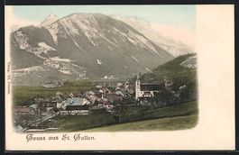 St. Gallen, Ortsansicht mit Bergpanorama